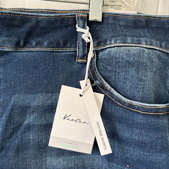 Kancan Distressed High Rise Denim Shorts Size 22 x 6 NWT Plus Size - Picture 3 of 6
